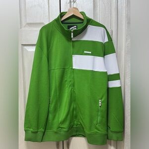 Ecko Unlimited Men’s XL Green/White Colorblock Athletic Track Jacket Full Zip